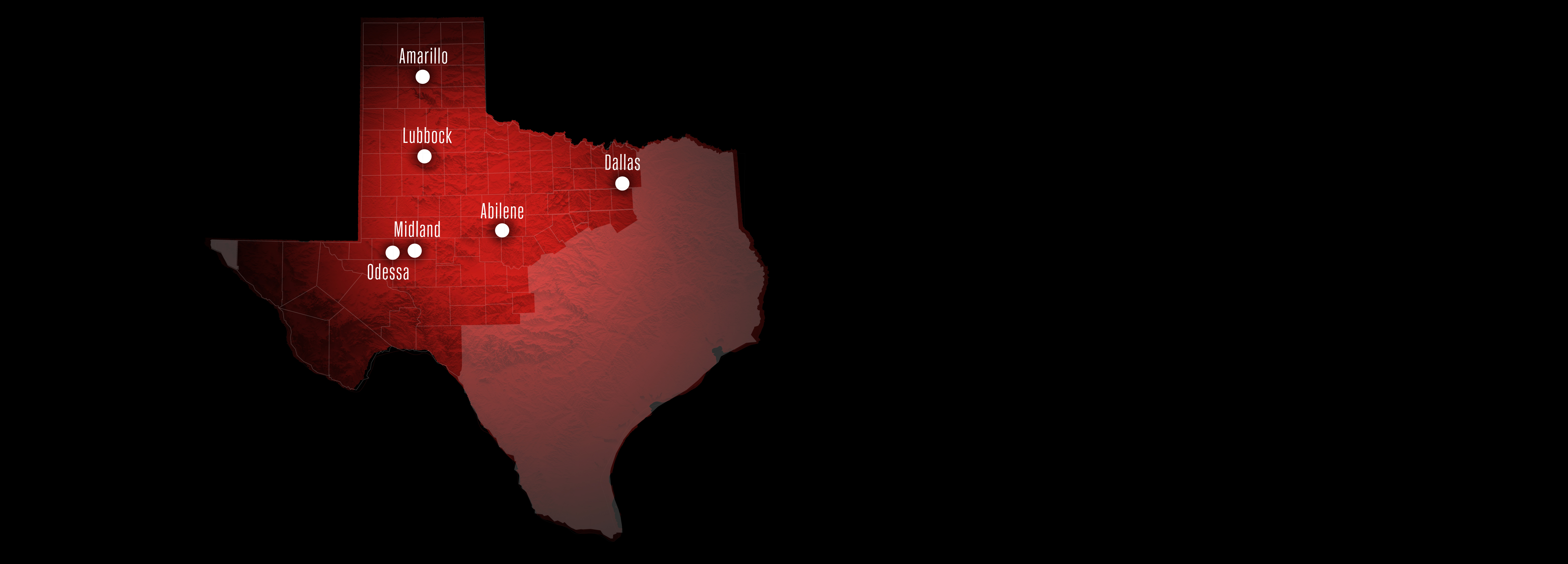 TTUHSC Service Area Map Image