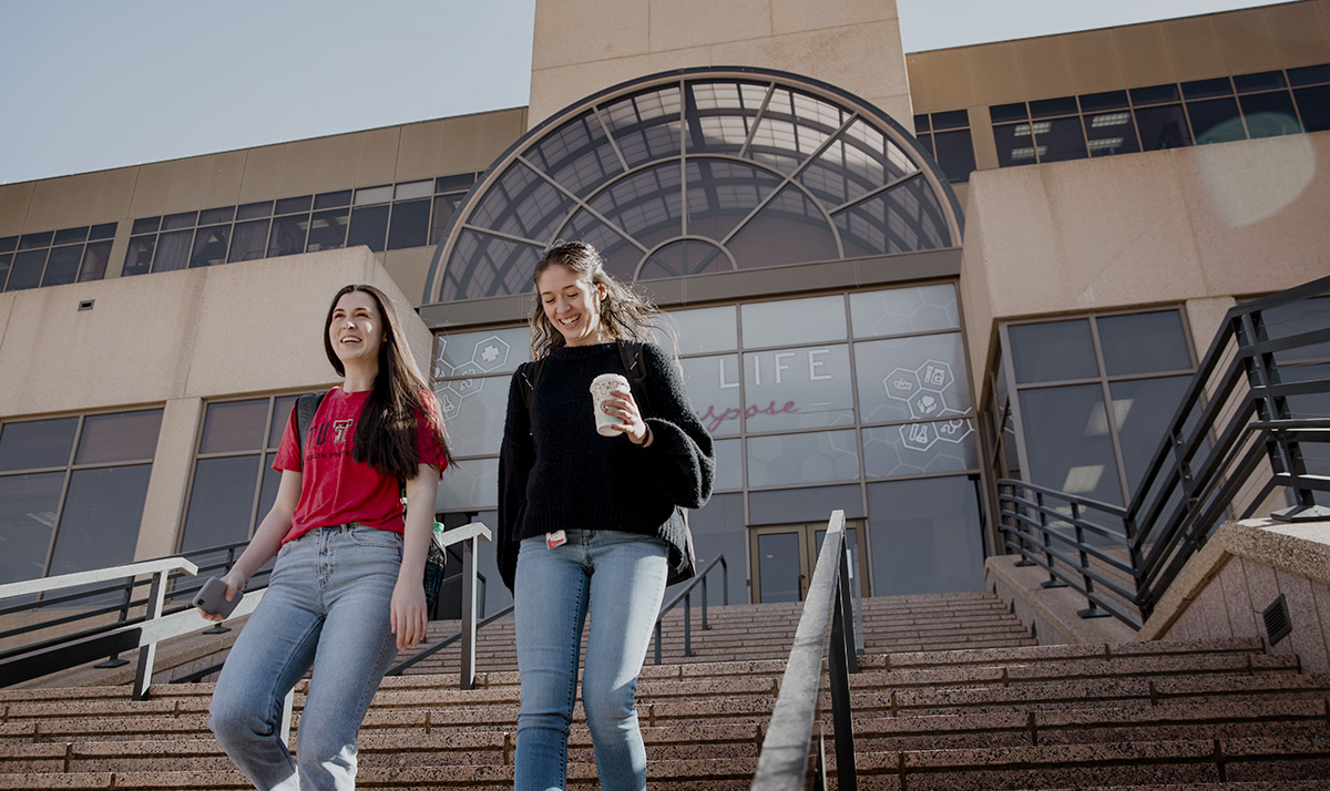 TTUHSC students on the grand stair case