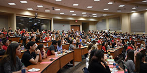 TTUHSC students get to their seats before the 2018 Endowed Lecture Series Panel Discussion