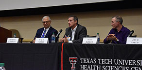 Panelist Walt Cathey answers a question during the 2018 Endowed Lecture Series panel discussion