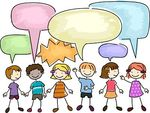 Kids with speech bubbles