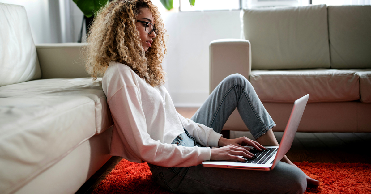 woman on a laptop