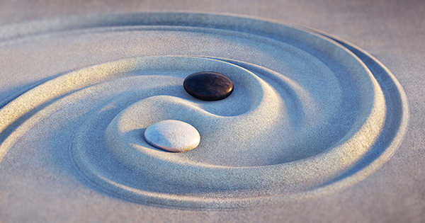 stones in sand for tranquility