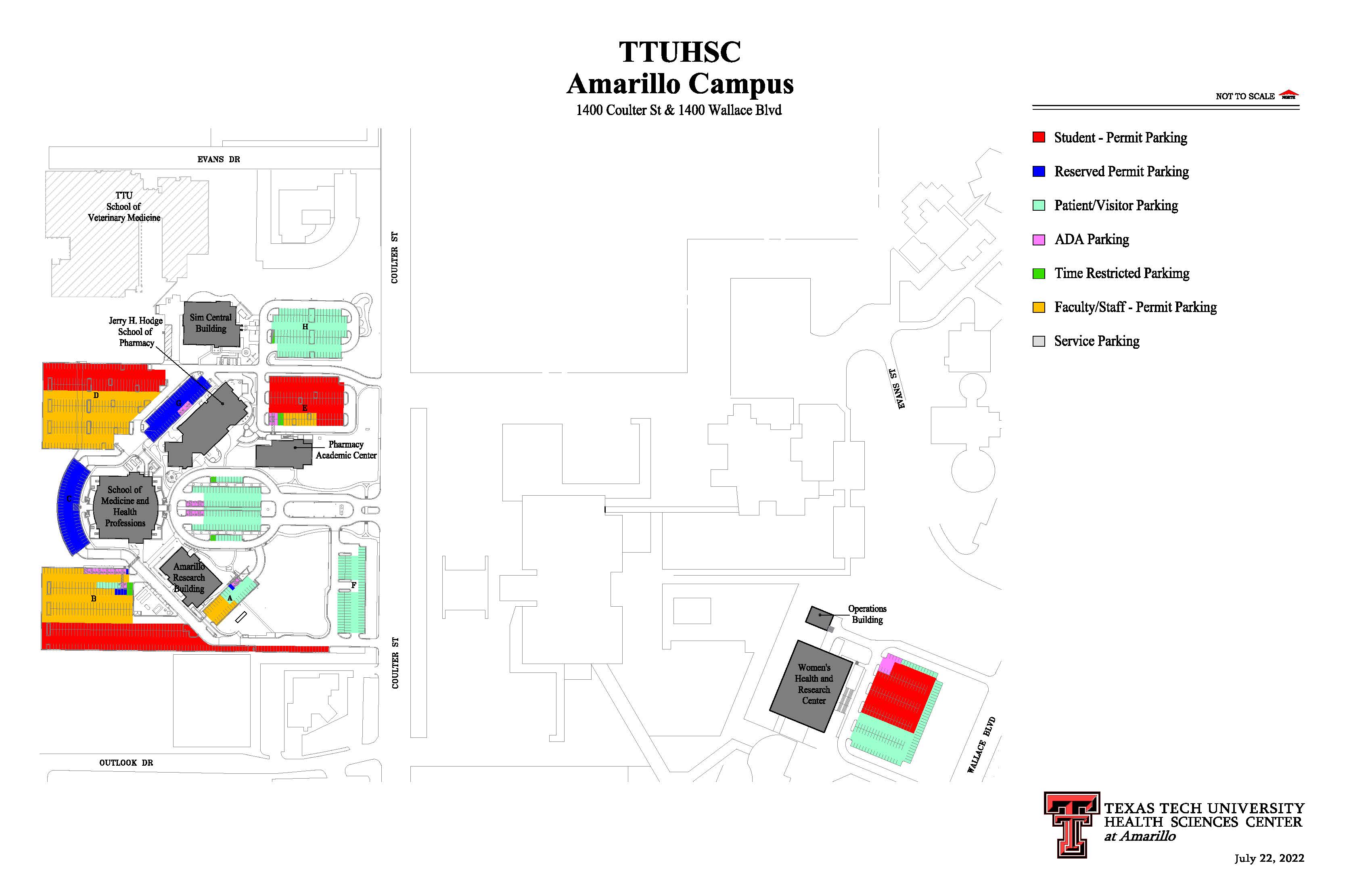 Abilene Parking Map Color Coded