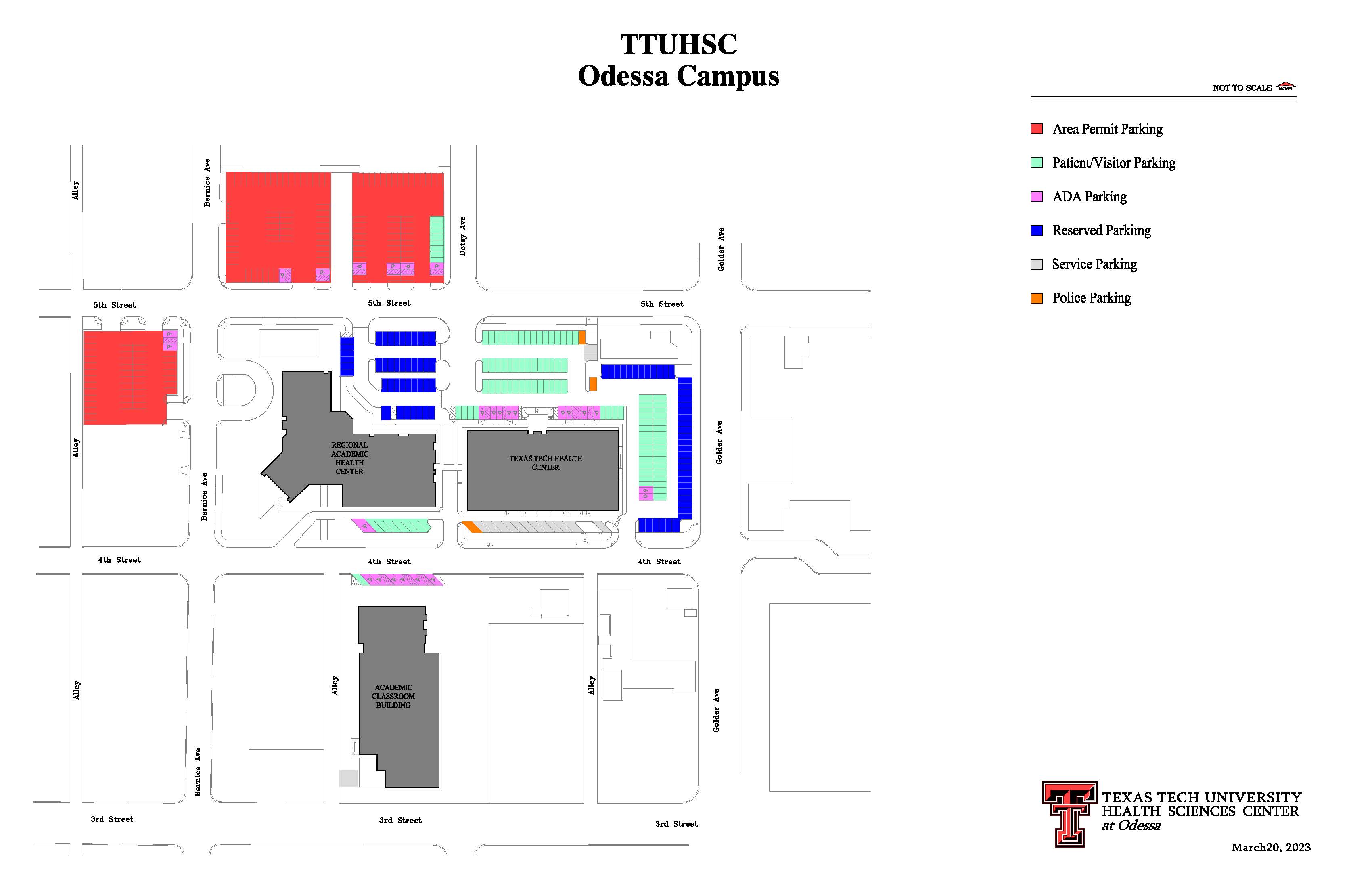 Abilene Parking Map Color Coded