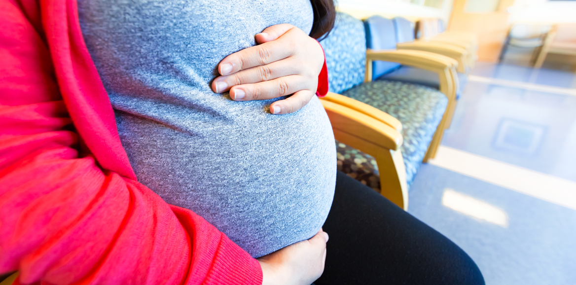 pregnant woman in a waiting room