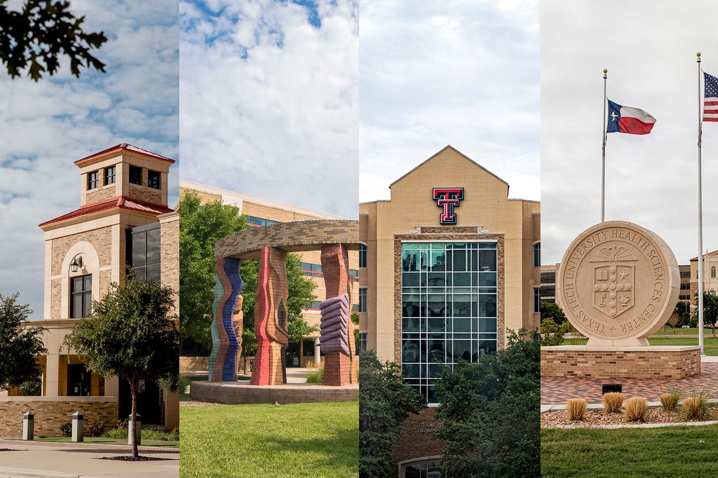 image containing four partials of our four campuses