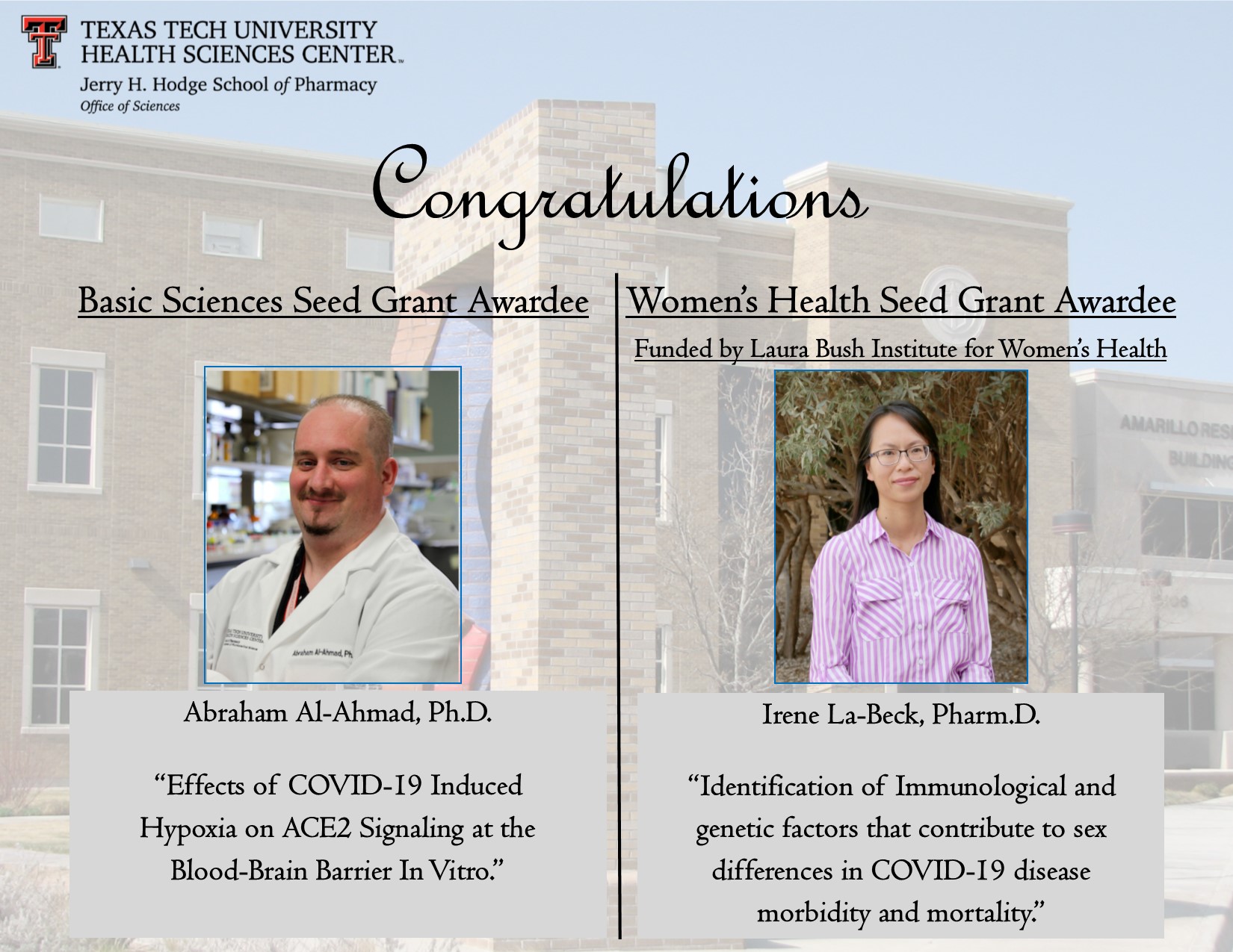 Seed Grant Awardees 2021